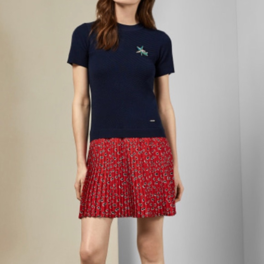 Never Worn Ted Baker Woven Knit Floral Dress